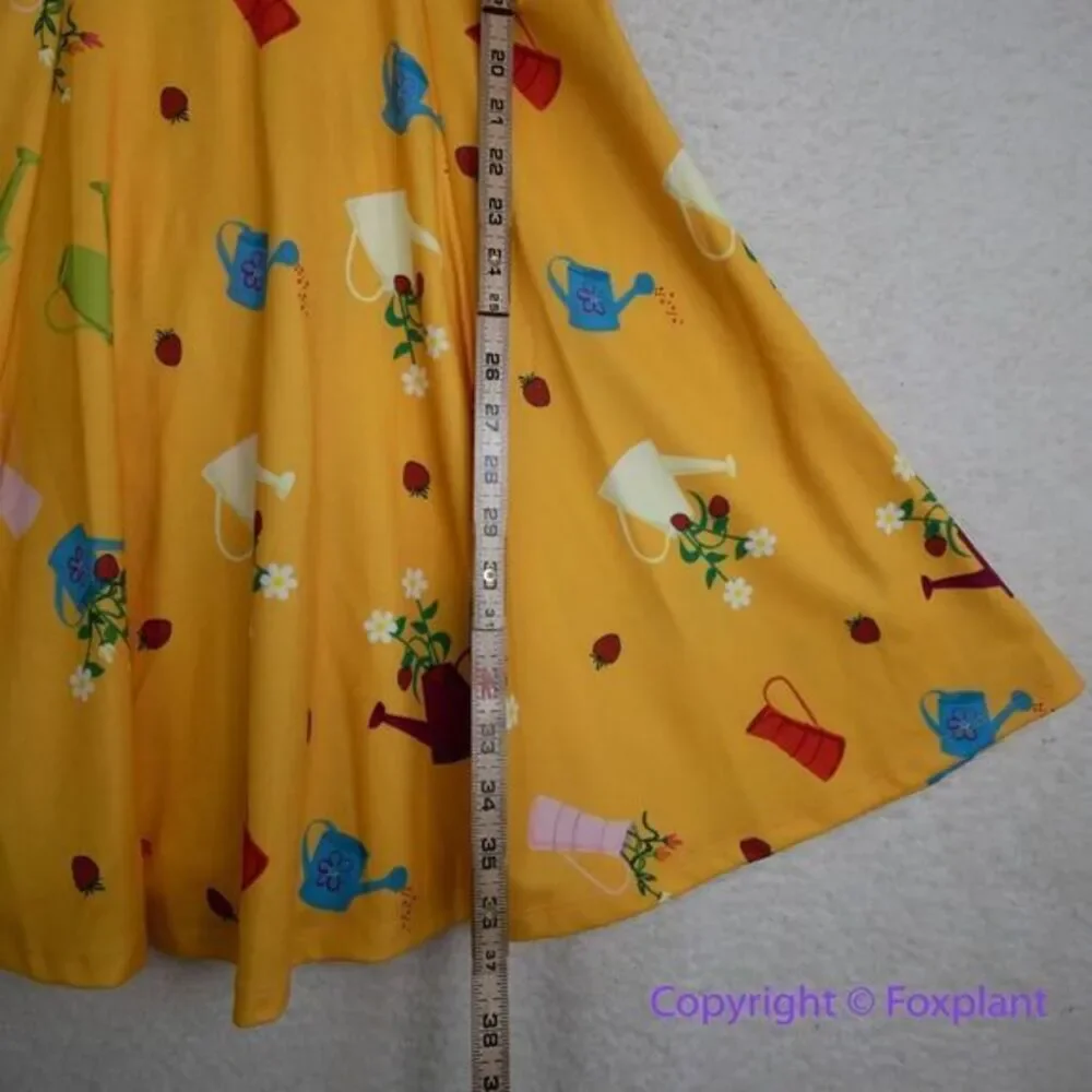Unique Vintage Gwynnie Bee Garden‎ Party Yellow Dress, M - Picture 9 of 15